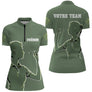Polo Fléchettes Vert Sauge - Personnalisé Équipe & Prénom - Polo Zippé Femme