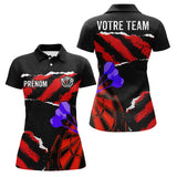 Polo Fléchettes Violettes Personnalisé - Design Grunge Rouge - Polo Femme