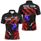 Polo Fléchettes Violettes Personnalisé - Design Grunge Rouge - Polo Homme