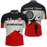 Polo Fléchettes Élite Noir Rouge - Style Tournoi Personnalisé - Polo Zippé Homme