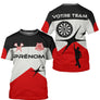 Polo Fléchettes Élite Noir Rouge - Style Tournoi Personnalisé - T-Shirt Homme