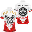 Polo Fléchettes Équipe Flamboyant - Rouge & Blanc Personnalisé - Polo Homme