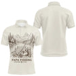 Polo Homme Papa Pêcheur Vintage - Sweat Beige Homme - Polo Homme