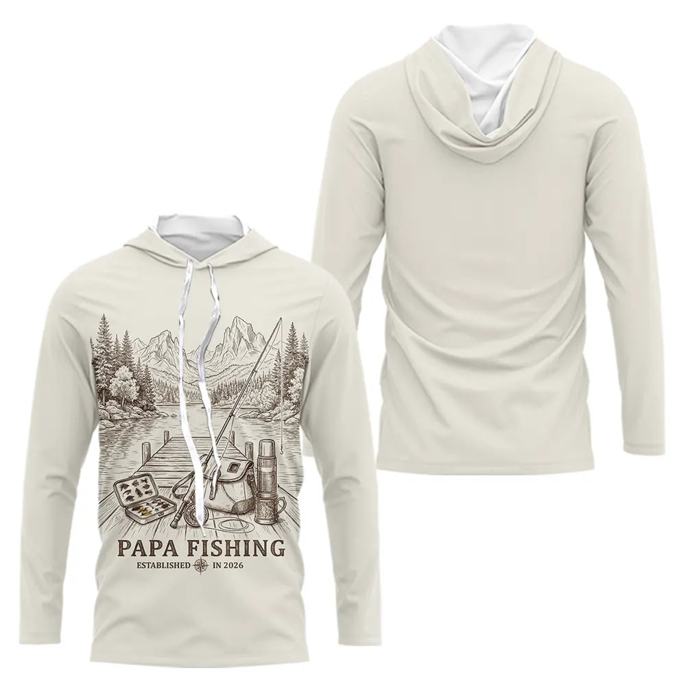 Polo Homme Papa Pêcheur Vintage - Sweat Beige Homme - Sweat Homme