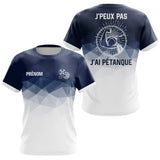 Polo J'Peux Pas, J'ai Pétanque Bleu – Prénom Personnalisé - T-Shirt Femme