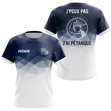 Polo J'Peux Pas, J'ai Pétanque Bleu – Prénom Personnalisé - T-Shirt Femme