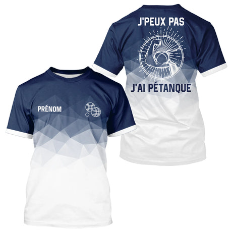 Polo J'Peux Pas, J'ai Pétanque Bleu – Prénom Personnalisé - T-Shirt Homme
