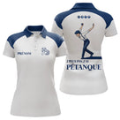 Polo J'peux Pas Pétanque Personnalisé - Bleu & Blanc - Polo Femme