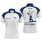 Polo J'peux Pas Pétanque Personnalisé - Bleu & Blanc - Polo Homme