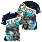 Polo Jersey Pêcheur Camo Bleu Personnalisable - Tenue Truite - T-Shirt Homme