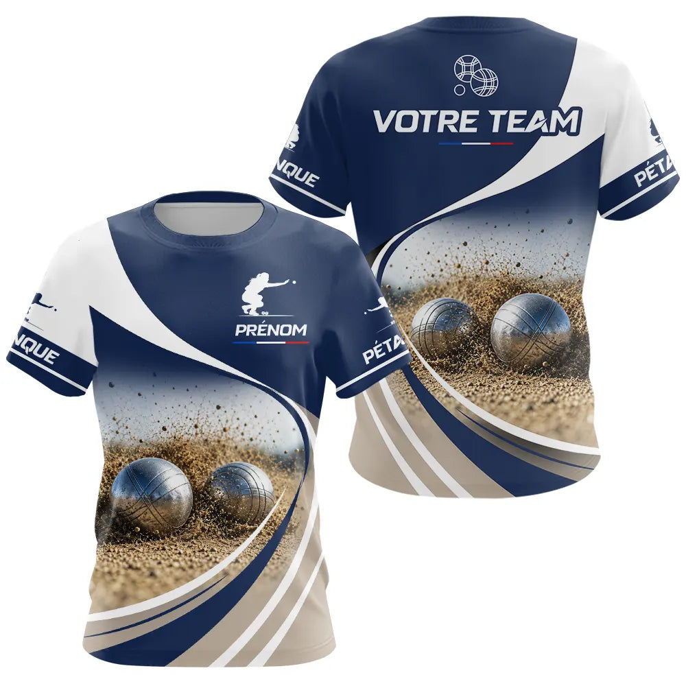 Polo Joueur Pétanque - Design Passion Marine Blanc - T-Shirt Femme