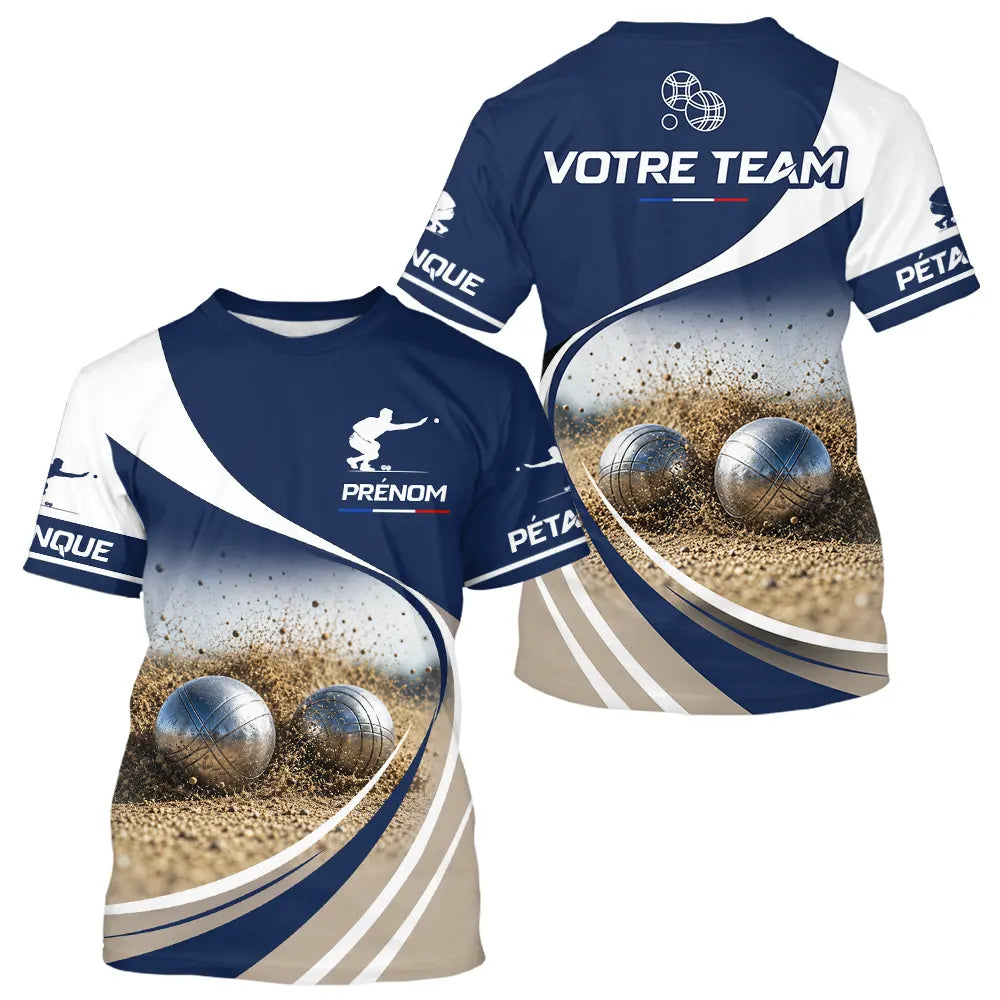 Polo Joueur Pétanque - Design Passion Marine Blanc - T-Shirt Homme