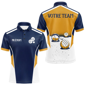 Polo Joueur Pétanque Bleu Marine - Boules Sportives - Polo Homme