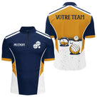 Polo Joueur Pétanque Bleu Marine - Boules Sportives - Polo Zippé Homme
