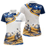Polo Joueur Pétanque Bleu & Or – Style Passion Performance - Polo Femme