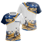 Polo Joueur Pétanque Bleu & Or – Style Passion Performance - T-Shirt Femme