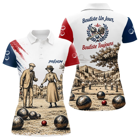 Polo Joueur Pétanque Bouliste - Style Vintage Homme Femme - Polo Femme