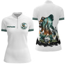 Polo Joueur Pétanque Club Blanc – Style Légende Bigfoot - Polo Zippé Femme