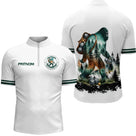 Polo Joueur Pétanque Club Blanc – Style Légende Bigfoot - Polo Zippé Homme