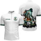 Polo Joueur Pétanque Club Blanc – Style Légende Bigfoot - Polo Zippé Homme