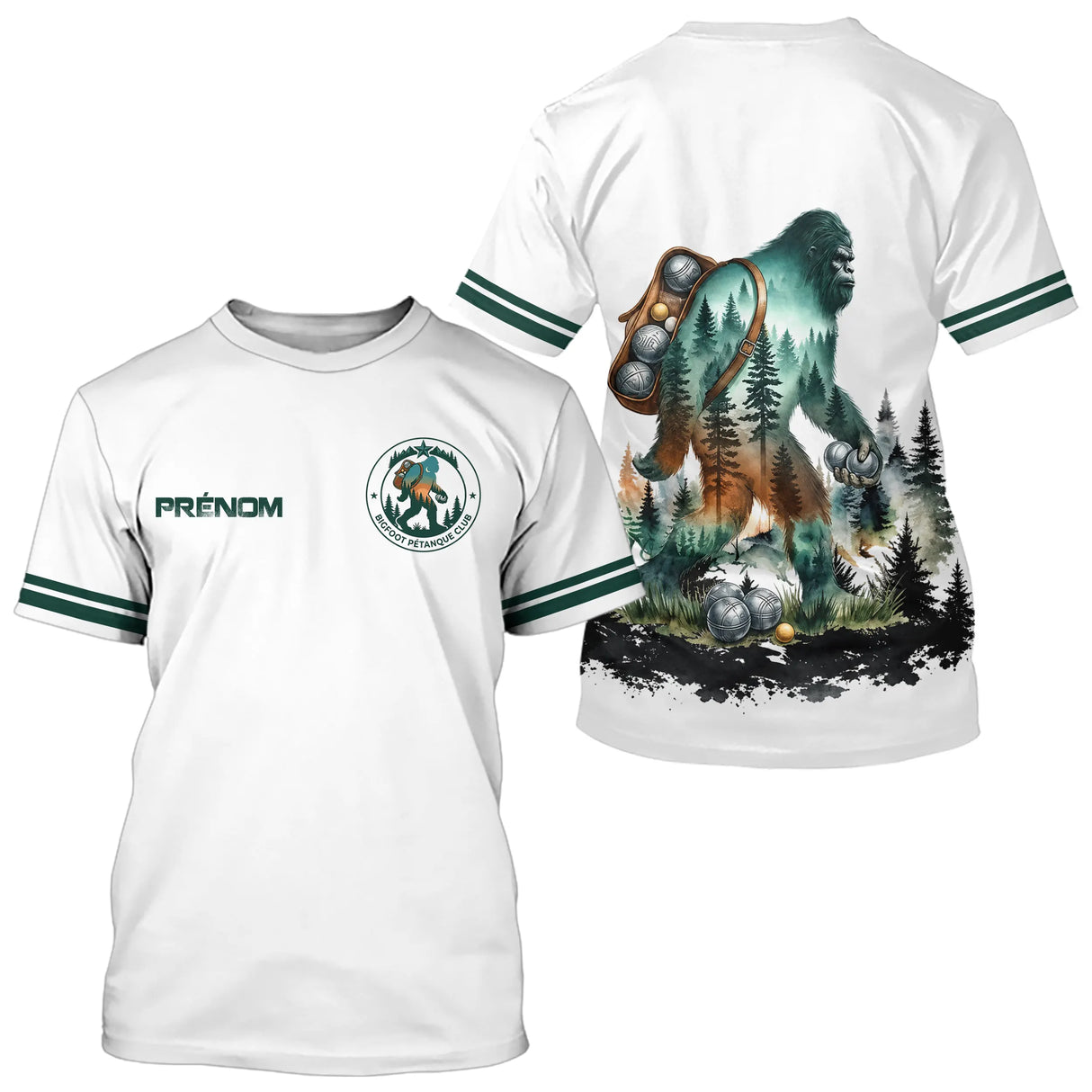 Polo Joueur Pétanque Club Blanc – Style Légende Bigfoot - T-Shirt Homme