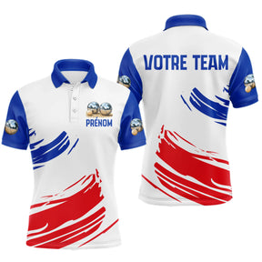 Polo Joueur Pétanque Français – Style Boules Tricolore - Polo Homme