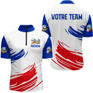 Polo Joueur Pétanque Français – Style Boules Tricolore - Polo Zippé Homme