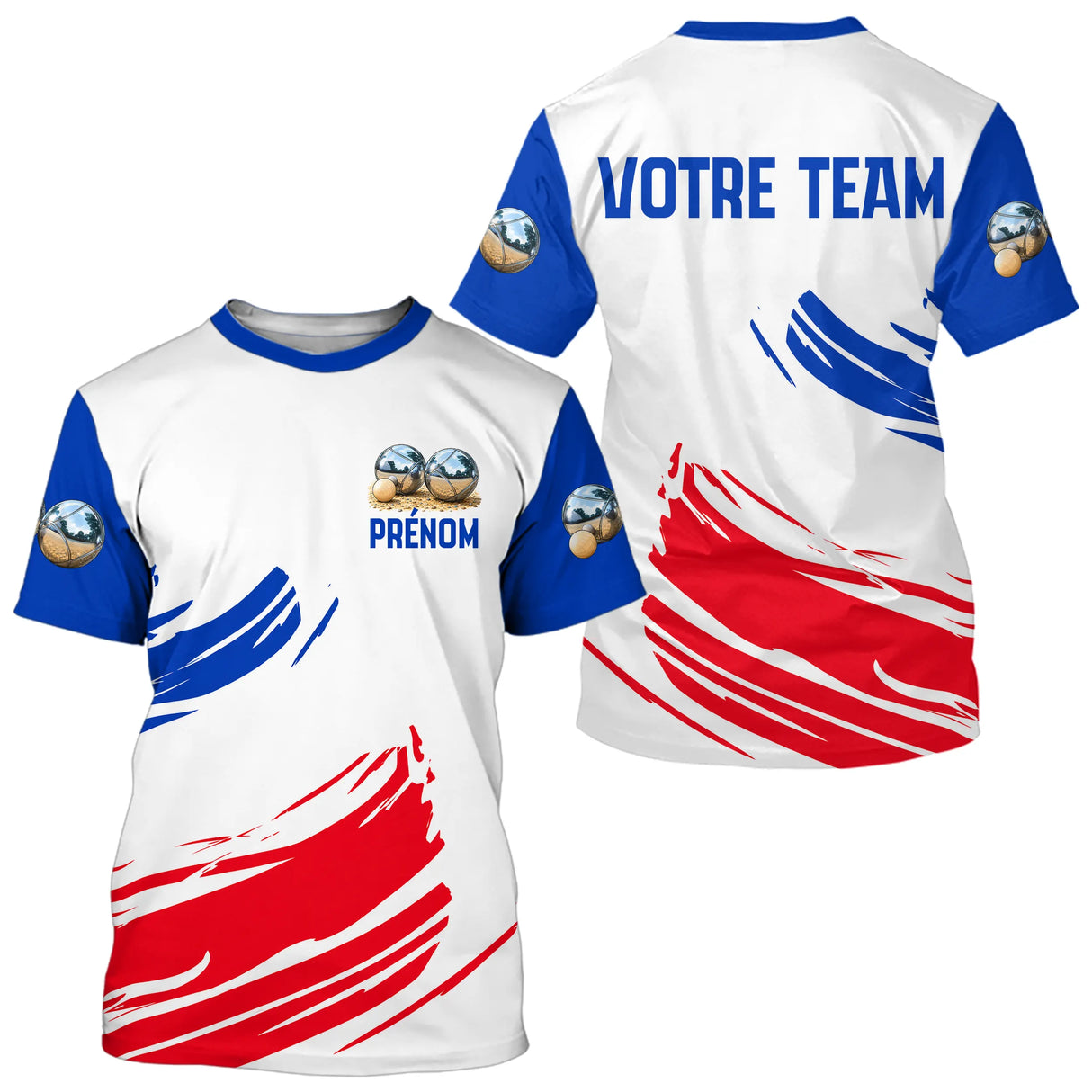 Polo Joueur Pétanque Français – Style Boules Tricolore - T-Shirt Homme