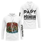 Polo Manches Longues Pêche Papa - Blanc Personnalisé - Sweat Homme