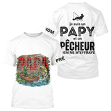 Polo Manches Longues Pêche Papa - Blanc Personnalisé - T-Shirt Homme
