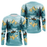 Polo Nature Pêche Canoe - Personnalisé Bleu Lac - Long Sleeves Homme