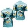 Polo Nature Pêche Canoe - Personnalisé Bleu Lac - Polo Zippé Homme