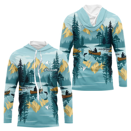 Polo Nature Pêche Canoe - Personnalisé Bleu Lac - Sweat Homme