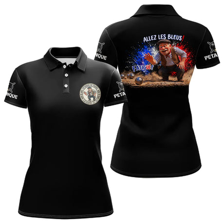 Polo Noir Pétanque Allez Les Bleus - Homme France - Polo Femme