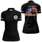 Polo Noir Pétanque Allez Les Bleus - Homme France - Polo Zippé Femme