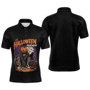 Polo Noir Pétanque Avec Prénom - Design Halloween Exclusif - Polo Homme