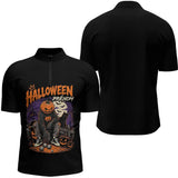 Polo Noir Pétanque Avec Prénom - Design Halloween Exclusif - Polo Zippé Homme