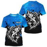 Polo Pêche Black Bass Homme - Bleu & Noir Personnalisé -T-Shirt Homme