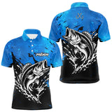 Polo Pêche Black Bass Homme - Bleu & Noir Personnalisé - Polo Homme
