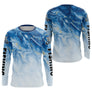 Polo Pêche Bleu Océan & Or Respirant - Style Technique & Tendance - Long Sleeves Homme