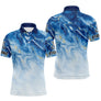 Polo Pêche Bleu Océan & Or Respirant - Style Technique & Tendance - Polo Homme