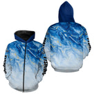 Polo Pêche Bleu Océan & Or Respirant - Style Technique & Tendance - Zippé Hoodie Homme