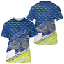 Polo Pêche Bleu Vert Fluo Personnalisable - Équipement Carpfishing - T-Shirt Homme