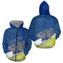 Polo Pêche Bleu Vert Fluo Personnalisable - Équipement Carpfishing - Zippe Hoodie Homme