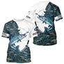 Polo Pêche Brochet Blanc & Bleu - Sportif Homme - T-Shirt Homme