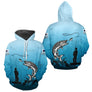 Polo Pêche Brochet Personnalisé - Bleuté Imprimé 3D - Hoodie Homme
