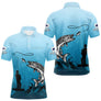 Polo Pêche Brochet Personnalisé - Bleuté Imprimé 3D - Polo Homme
