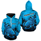 Polo Pêche Carpe Homme - Ocean Bleu Noir Personnalisable - Hoodie Homme