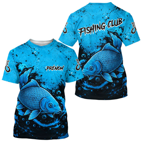 Polo Pêche Carpe Homme - Ocean Bleu Noir Personnalisable - T-Shirt Homme