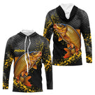 Polo Pêche Carpiste Homme - Personnalisé Noir & Or - Long Sleeves Hoodie